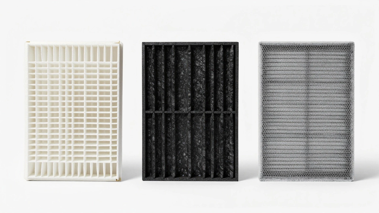 Comparison of paper, carbon, and foam car filters