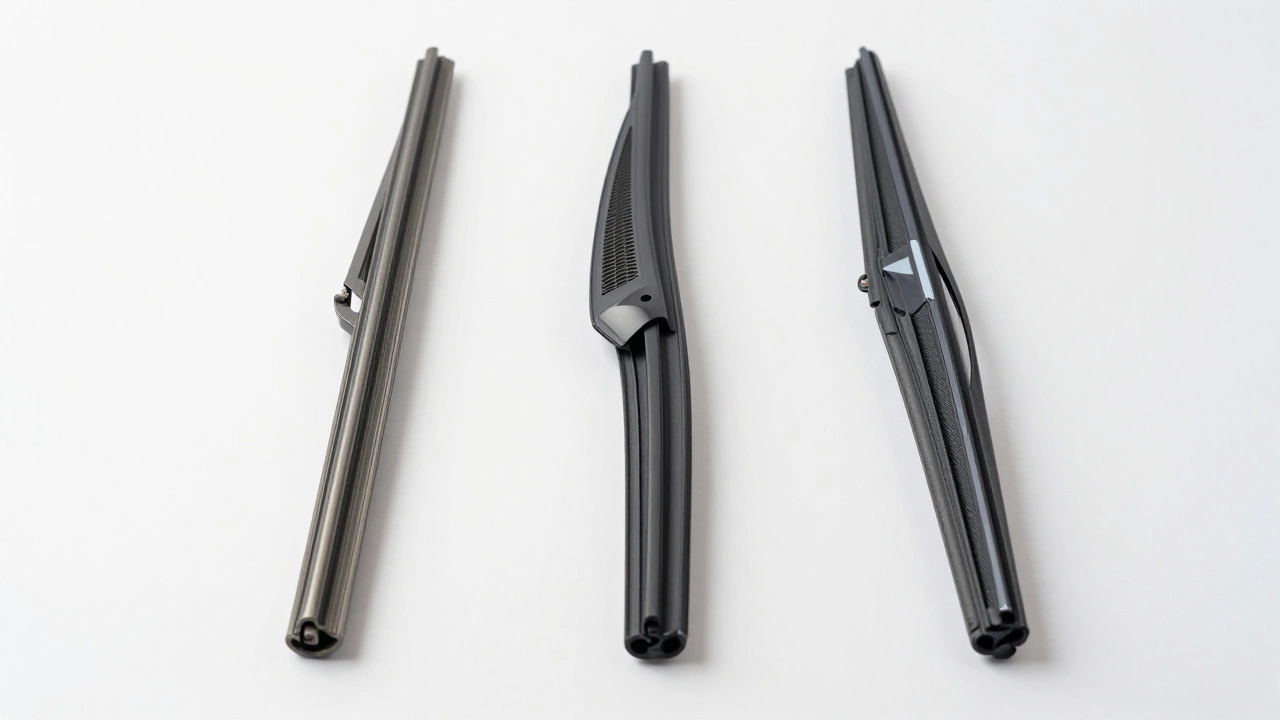 Three types of wiper blades: budget, mid-range, and premium