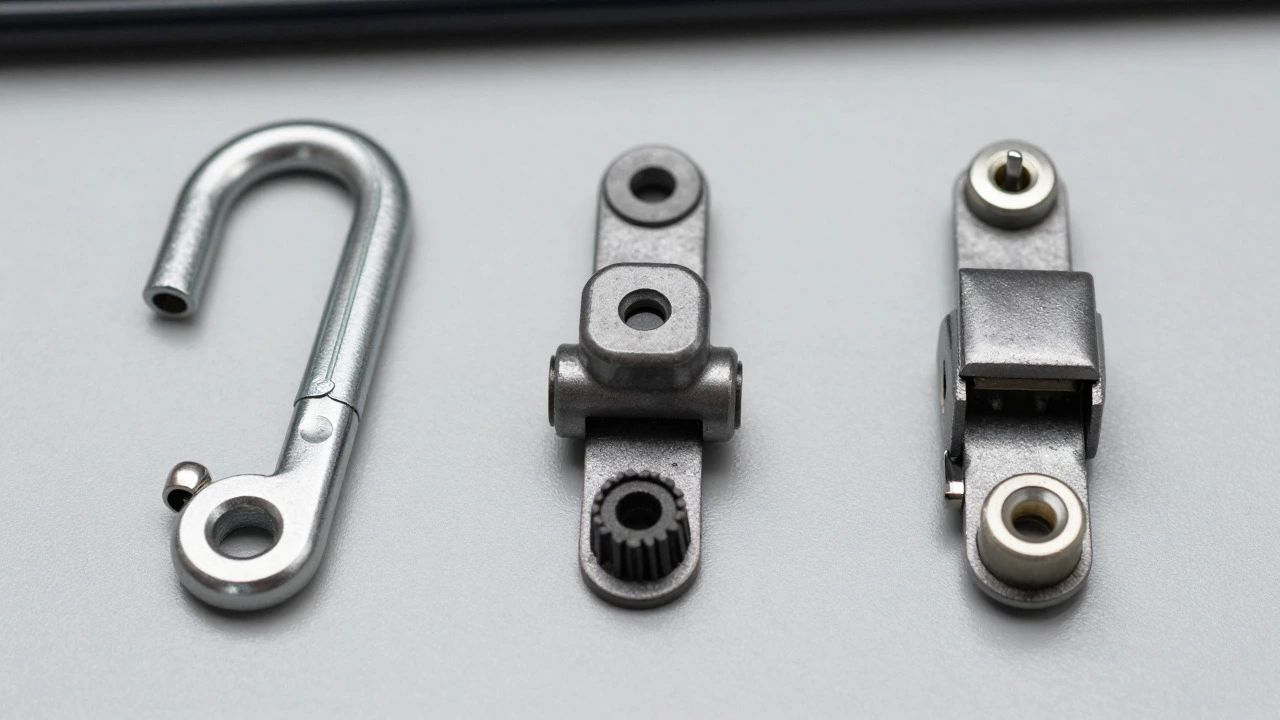 Close-up of J-Hook, Bayonet, and Side Pin wiper connectors