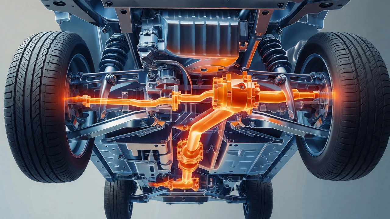 Illustration of AWD drivetrain stress from mismatched tire sizes