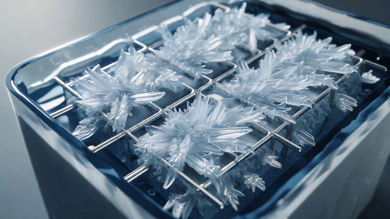 Macro view of battery plates covered in hard sulfate crystals